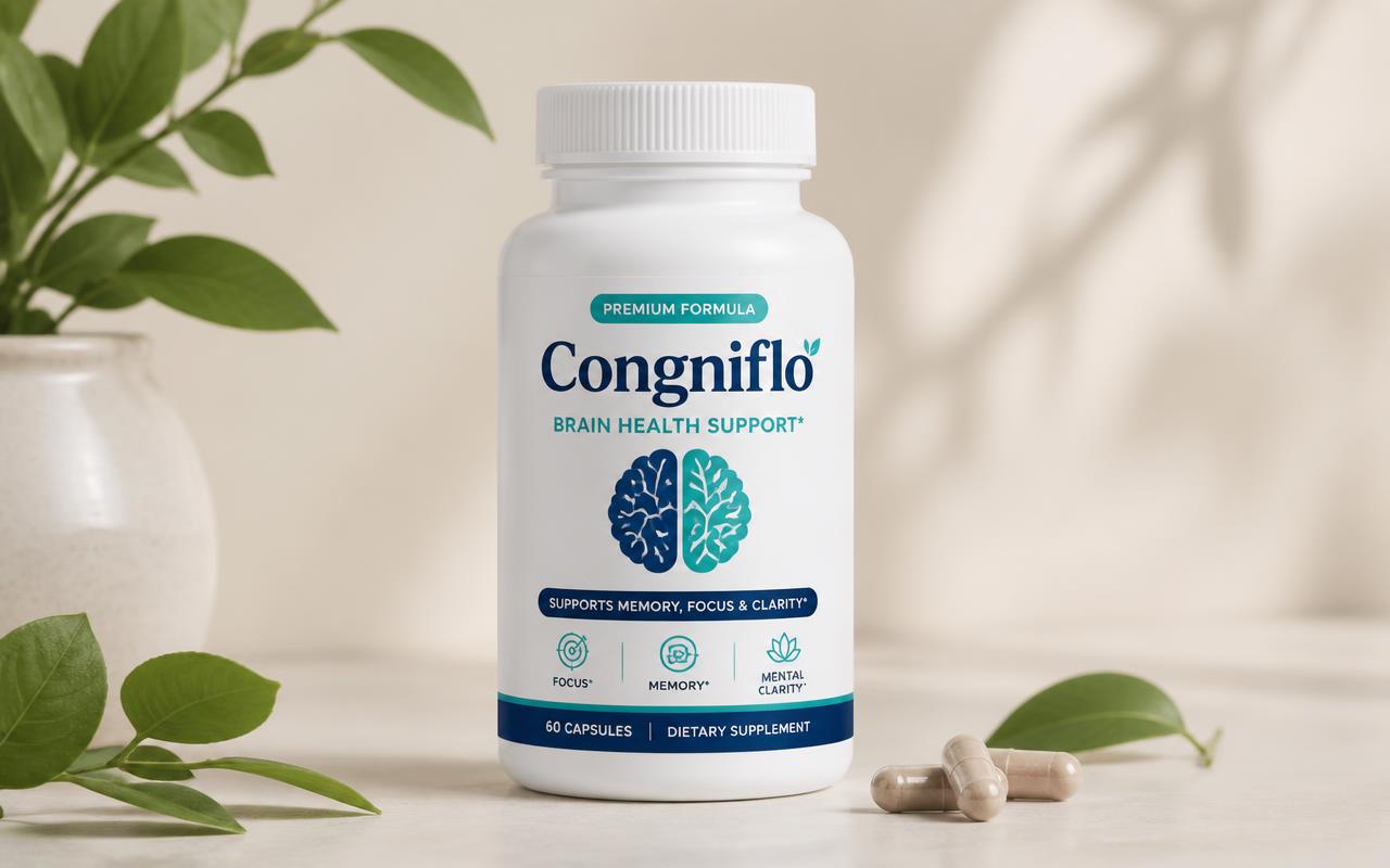 Congniflo Advanced Brain Health Support Formula bottle with capsules